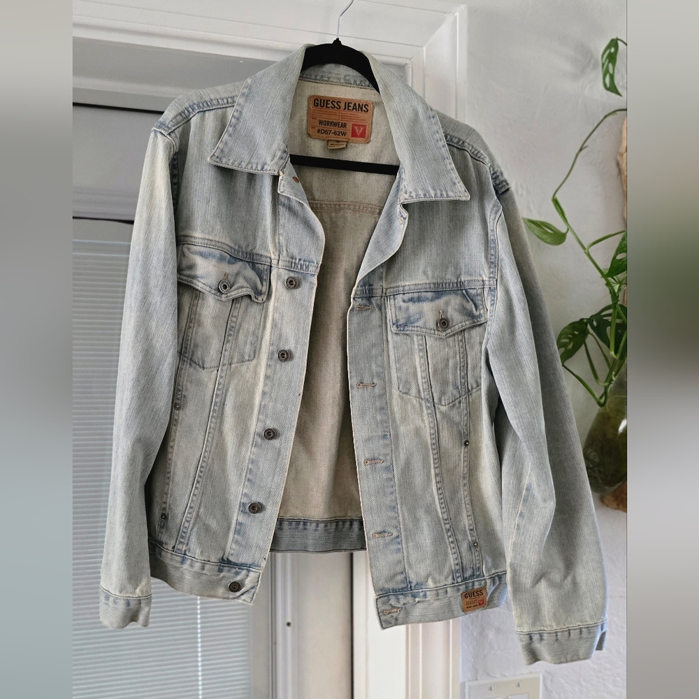Guess Jeans Workwear Light Blue Oversized Denim Jacket